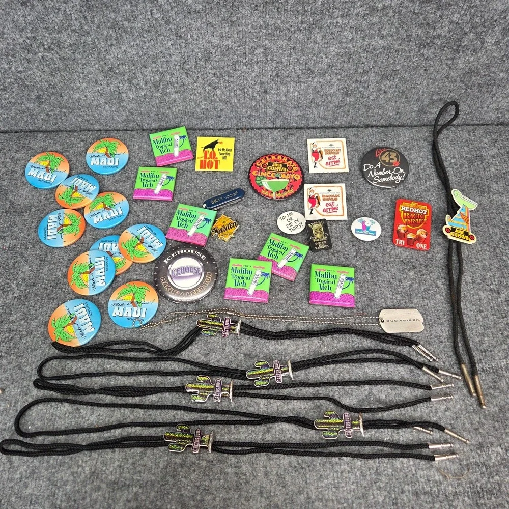 Alcohol Bartender Pins Lot Liquor Shnapps Malibu Jose‎ Cuervo Promo RARE
